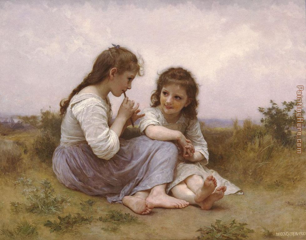 A Childhood Idyll painting - William Bouguereau A Childhood Idyll art painting